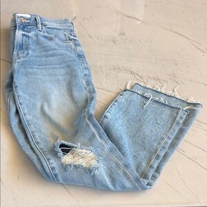 Mother Insider Flood Fray Jeans